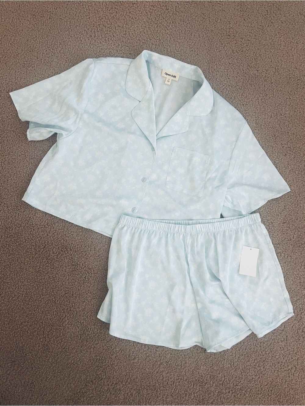 NWT Open Edit Light Blue Pajama Set